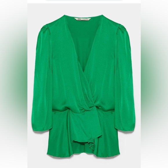 Zara women’s wrap 100% viscose blouse top! Size M - Picture 9 of 15